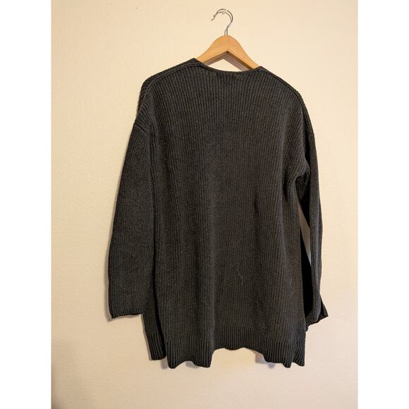 universal thread long knit cardigan dark gray size L 100% cotton - Picture 2 of 6